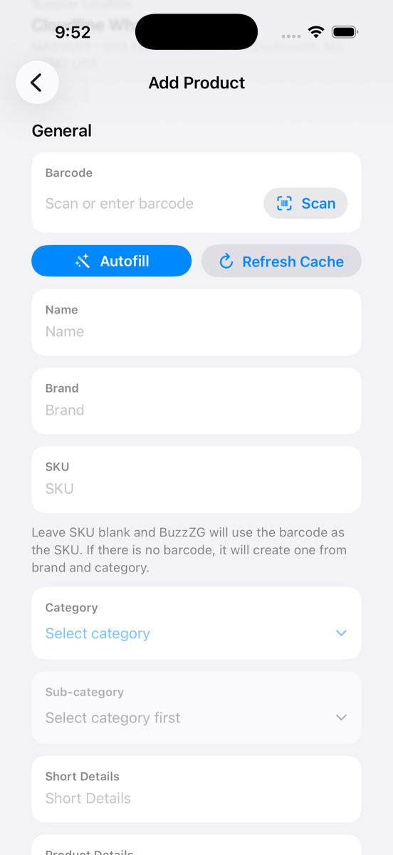 Add Product screenshot
